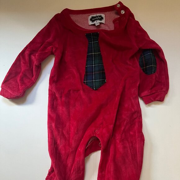 MudPie Holiday Onesie with tie - Picture 1 of 2